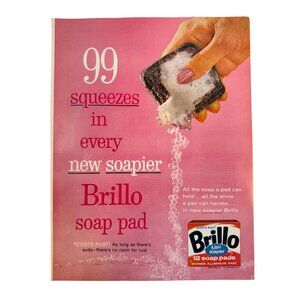 Vintage 1960 Brillo Soap Pads 99 Squeezes Advertisement Print Ad